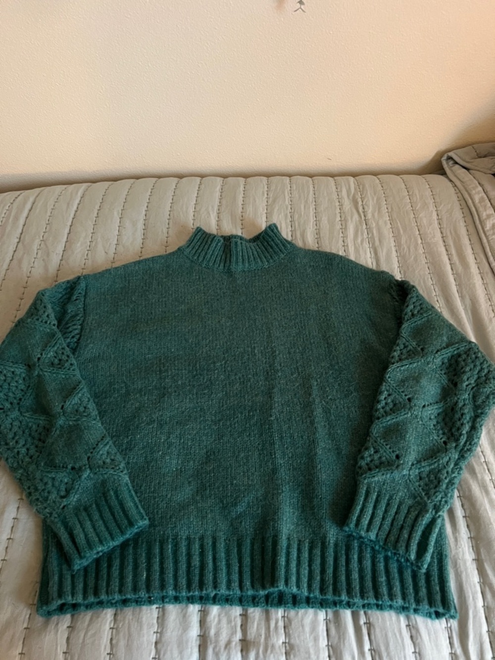 Cozy Green Knit Mock-Neck Sweater